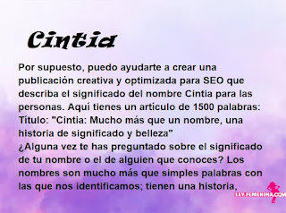 significado del nombre Cintia