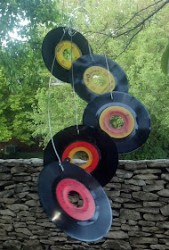 Recycled Vinyl Record Kinetic Art Hanging Mobile