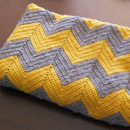 Crochet Chevron Baby Blanket 