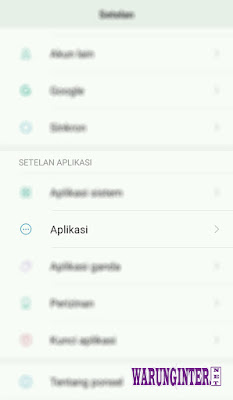Menu Setelan Aplikasi