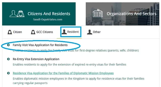 PROCEDURE TO APPLY SAUDI FAMILY VISIT VISA ONLINE