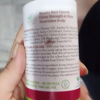 Mamaearth Onion Hair Oil Ingredients