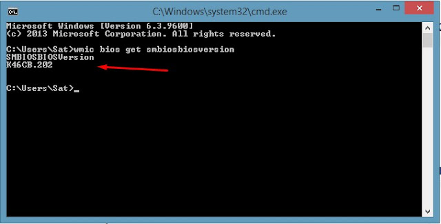 versi bios via cmd