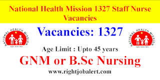 1327 Staff Nurse Vacancies- Apply Online