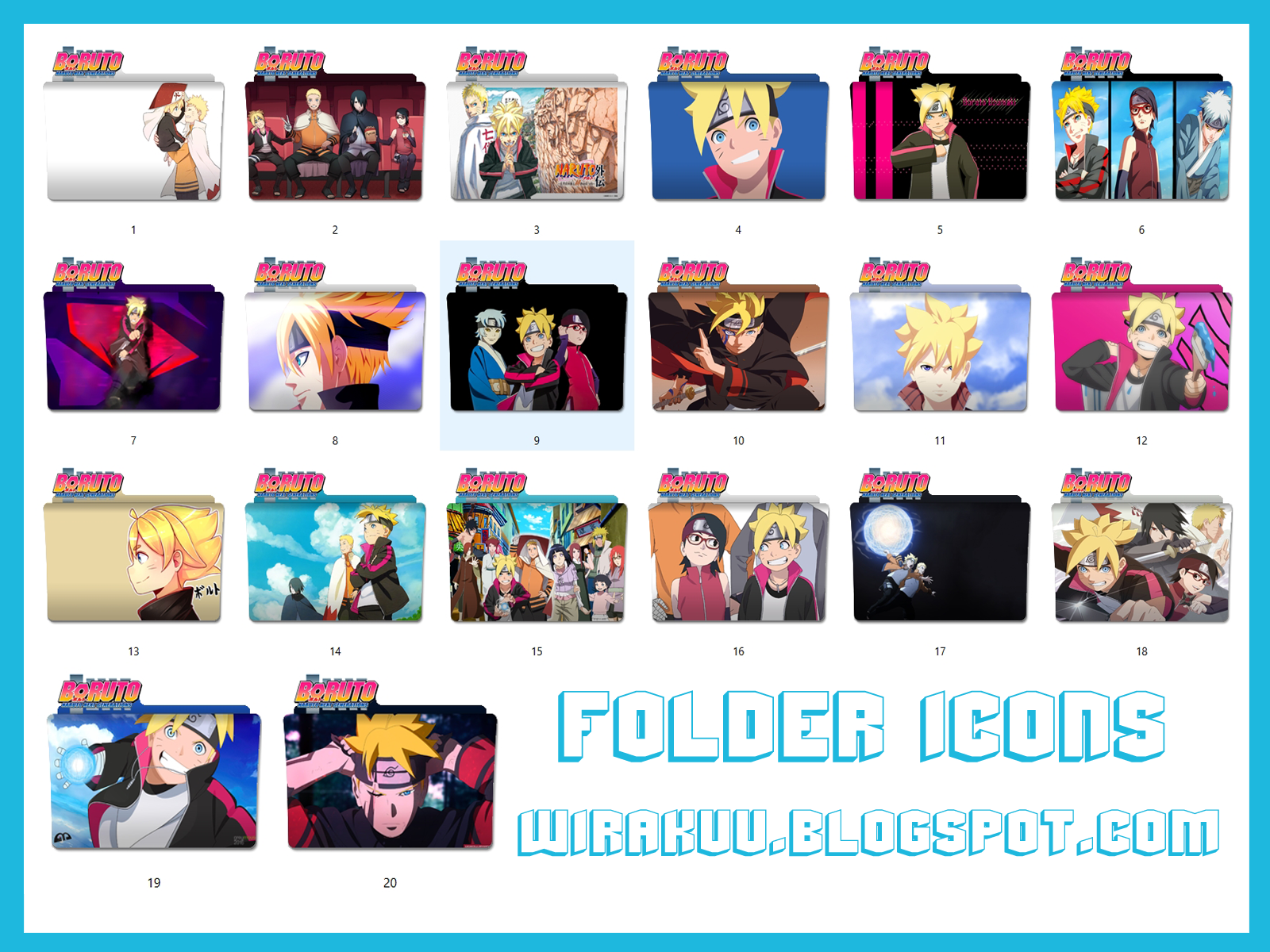 20 Folder Icons Anime Boruto: Naruto Next Generation Pack 