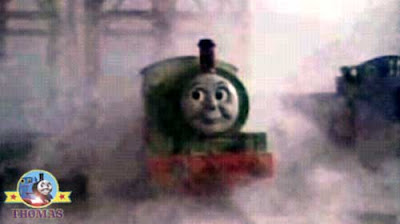 A white ghost train Percy the tank engine phantom locomotive night Thomas and Toby the train tram