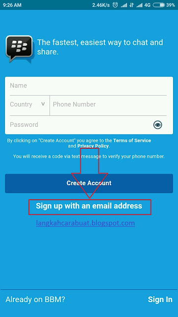 cara membuat akun bbm baru