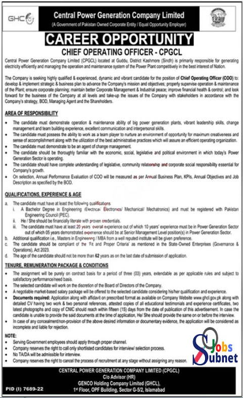 Latest Central Power Generation Company Limited Jobs 2023 Apply Now