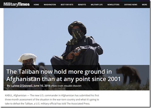 Miltary times Taliban control