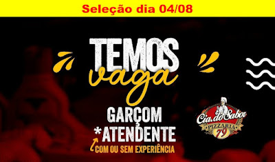 Cia do Sabor abre vagas para Garçom e Atendente em Gravataí