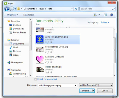 Cara Import Photo atau Gambar