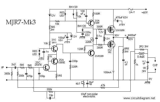 5200 1943 Mosfet Amplifier Diagram By 60volt - 70w Mosfet Power Amplifier - 5200 1943 Mosfet Amplifier Diagram By 60volt