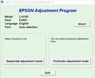 Download Resetter adjustment program for Epson L15150