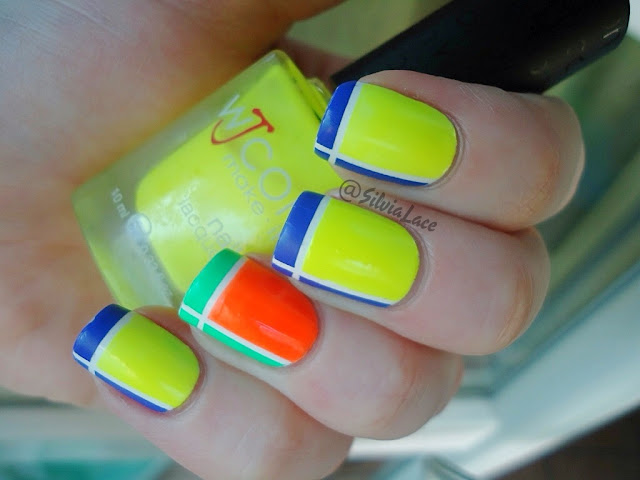 Silvia Lace Nails: Neon Tape Manicure