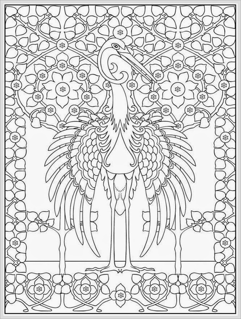 Heron Bird Adult Coloring Pages Free