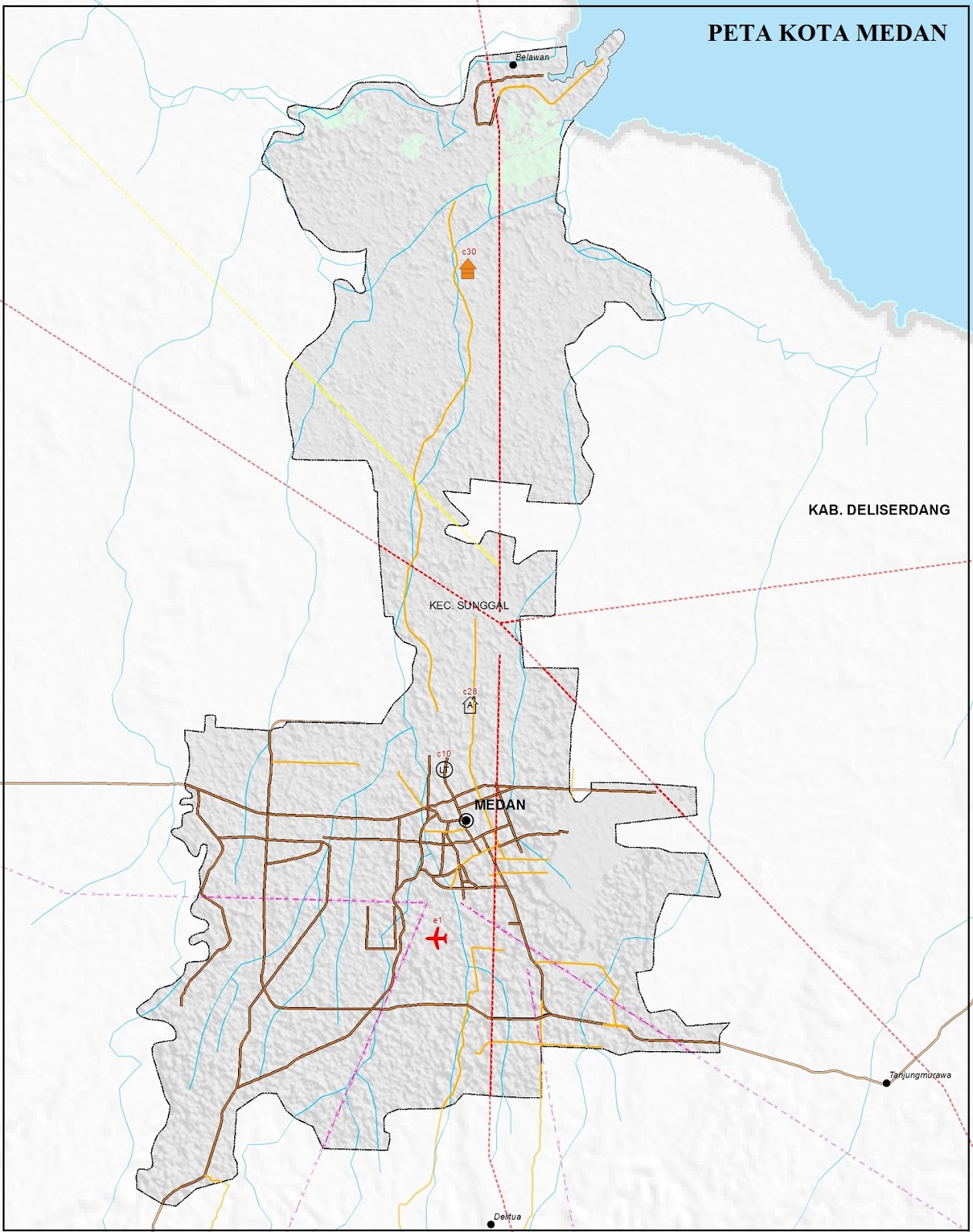  Peta Kota Medan Lengkap  Gambar HD dan Keterangannya PETA  HD