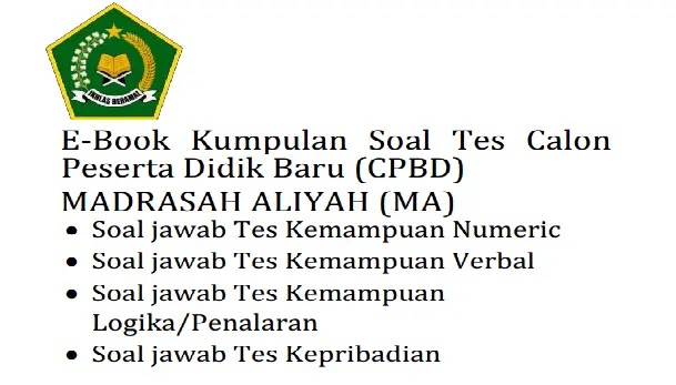Soal Tes Potensi Belajar CBT CPDB atau Latihan Soal Tes Seleksi CPDB MAN DKI Jakarta Tahun 2023-2024