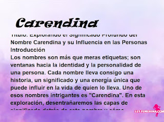 significado del nombre Carendina