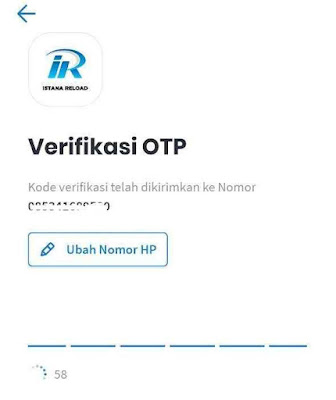 Verifikasi OTP Aplikasi Android Istana Reload