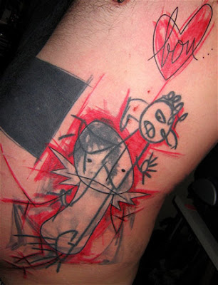 space needle tattoo. Tattoo: Yann Travaille