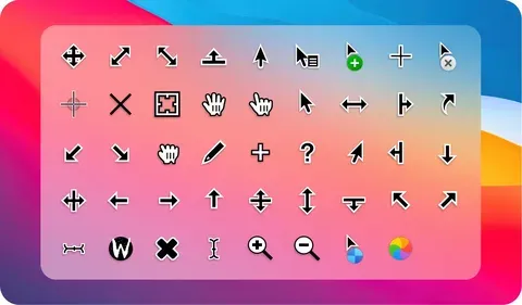 صور مؤشرات Windows 7 وWindows 10 وMacOS القياسية بتنسيق PNG