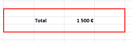 capture d'écran Excel