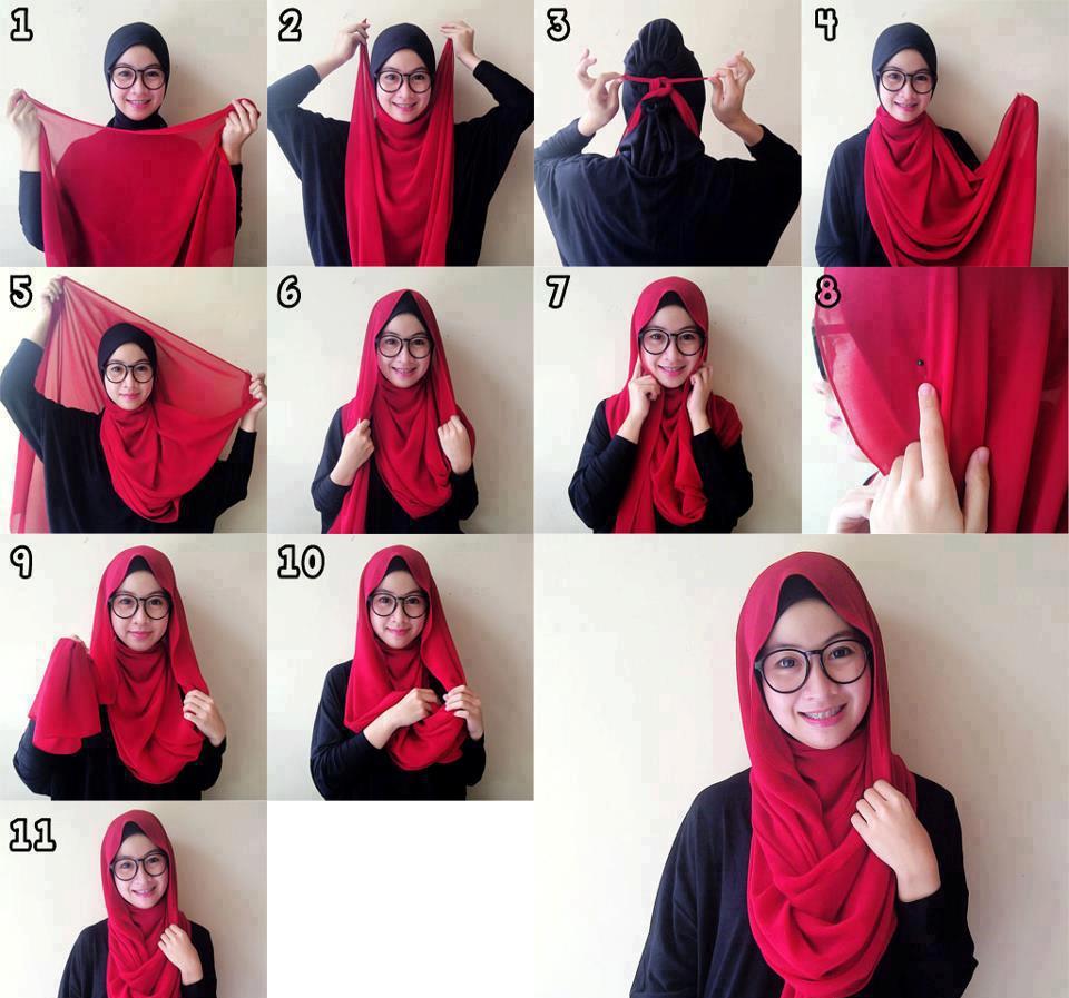 Tutorial Hijab Pashmina Untuk Wajah Bulat Berkacamata Rekanhijab