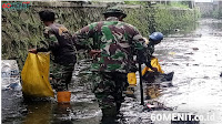 Pembersihan Sungai Citepus, Serma Andi Apandi Dansub 13 Satgas Sektor 22 Kental Bersama Kewialayahan