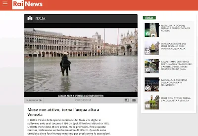 Mose non attivo, torna l'acqua alta a Venezia