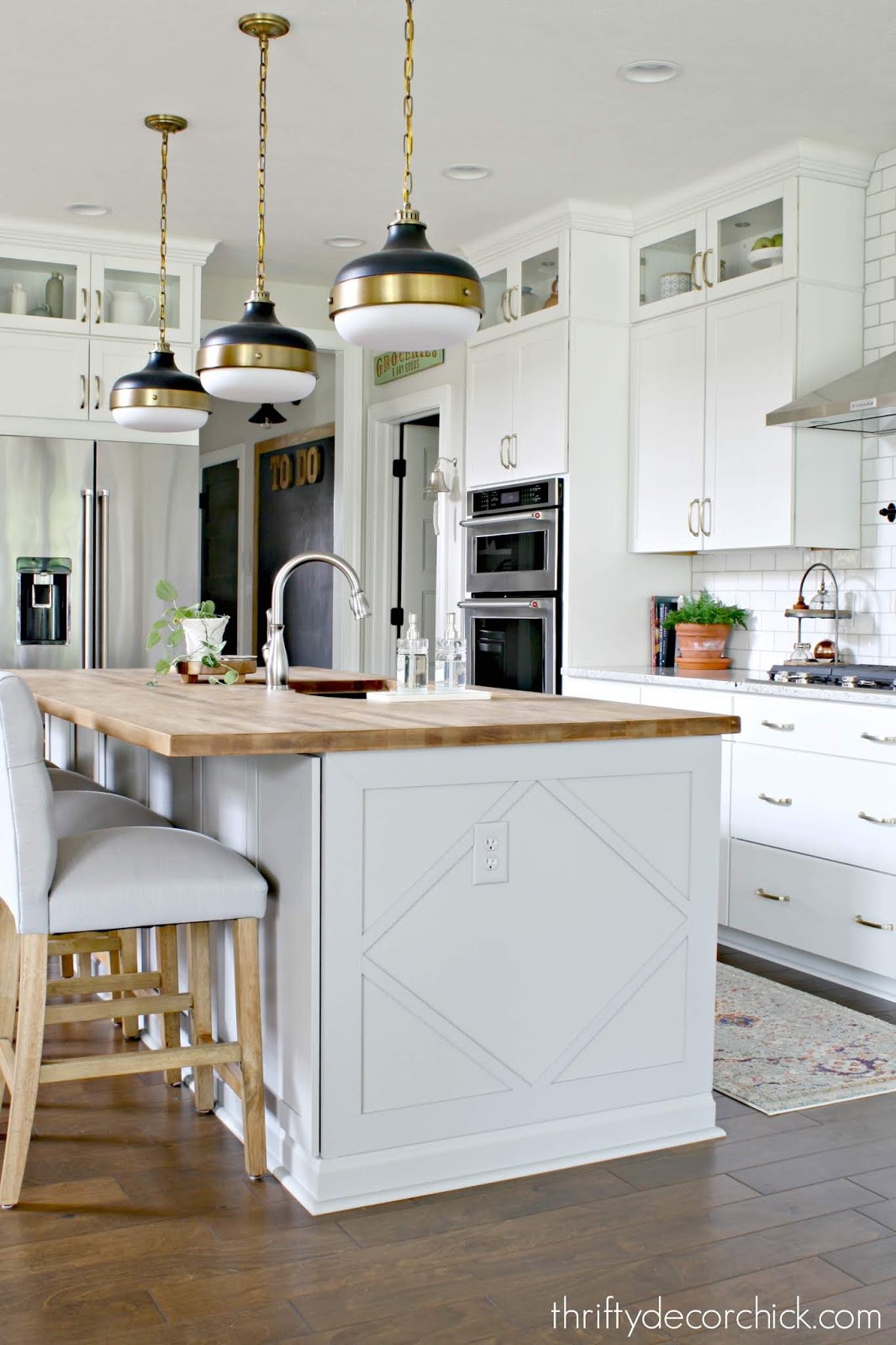 How to customize a plain kitchen island with side panels - GRACE IN SPACE