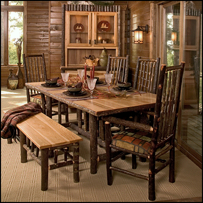 Rustic Log Dining Room Sets