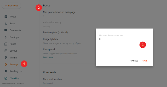 How to Show Zero Post on Blogger Main Page - How to change number of post show on blogger/website