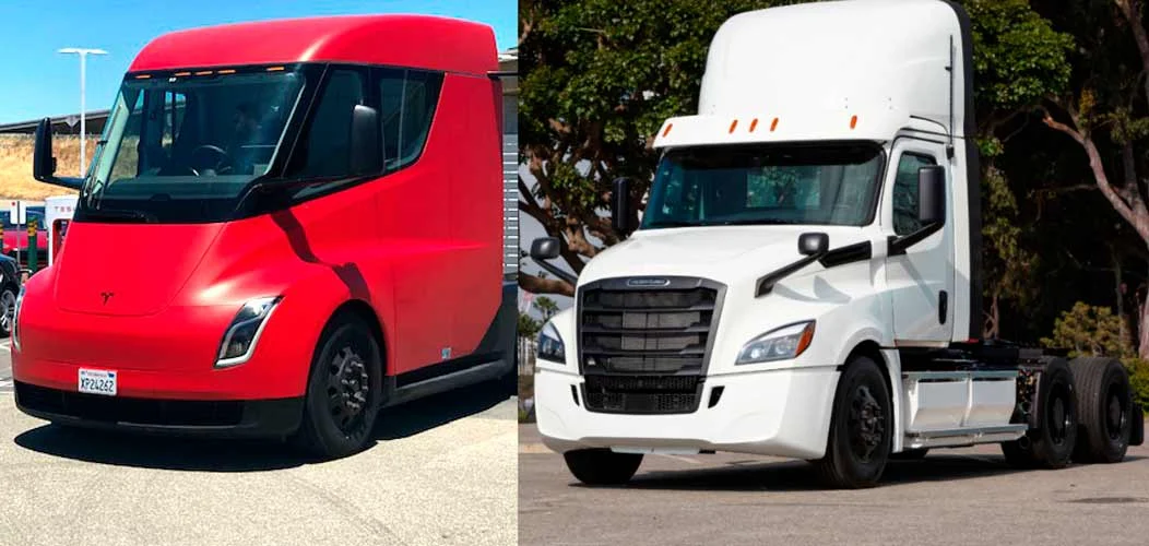 Tesla Semi y Freightliner Cascadia