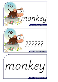 monkey printable flashcards