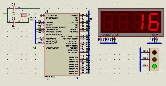 Project Đèn giao thông sử dụng Pic 6f877A - Traffic light use Pic 16f877A