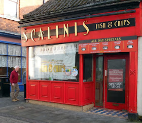 Scalinis fish & chip restaurant and takeaway in Brigg town centre - picture taken February 2019
