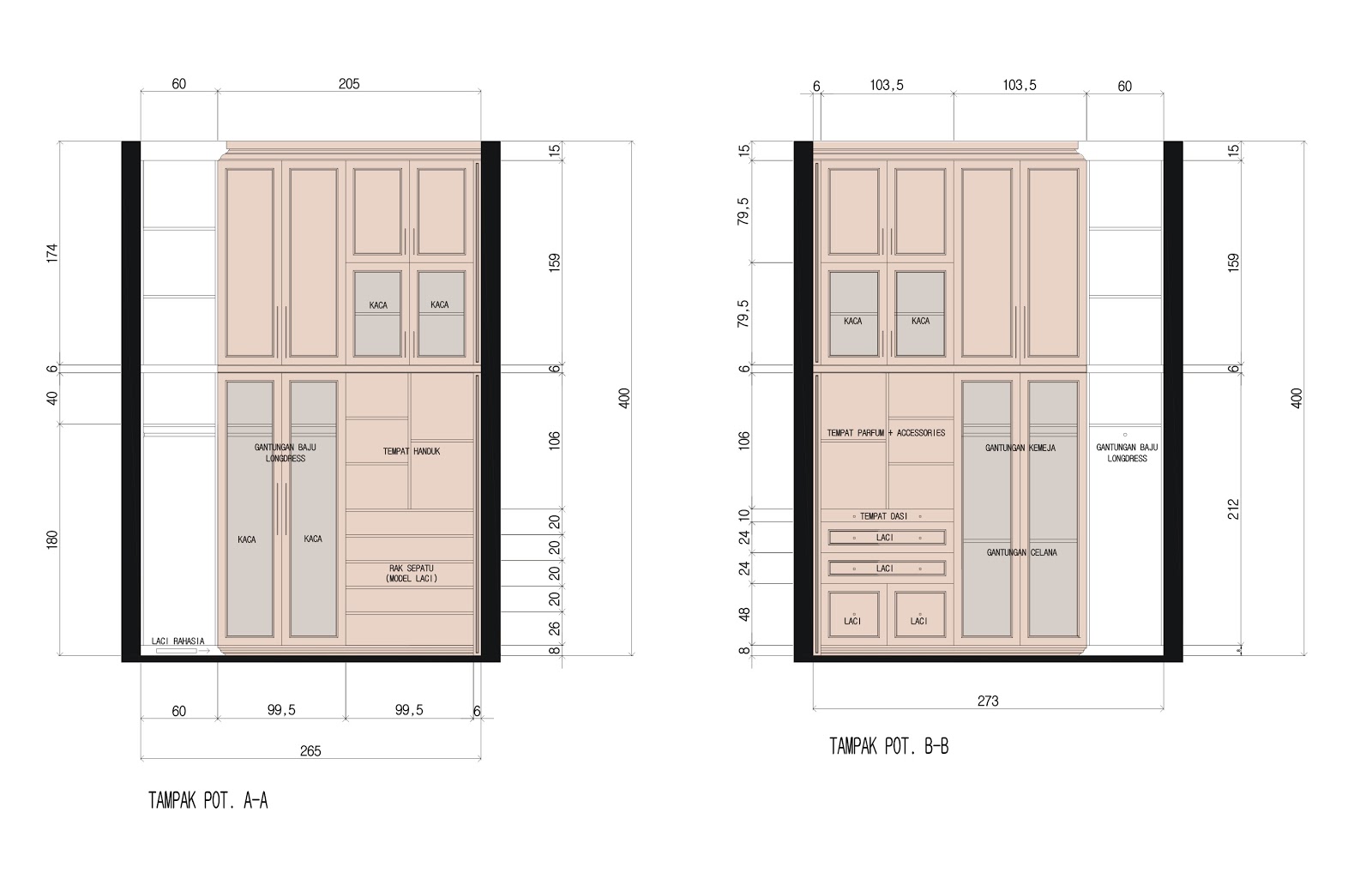 IDEsign arsitektur Lemari  Pakaian  Full Plafond