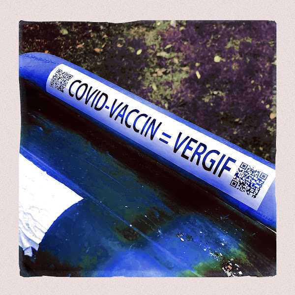 Sticker 'Covid-vaccin = vergif'