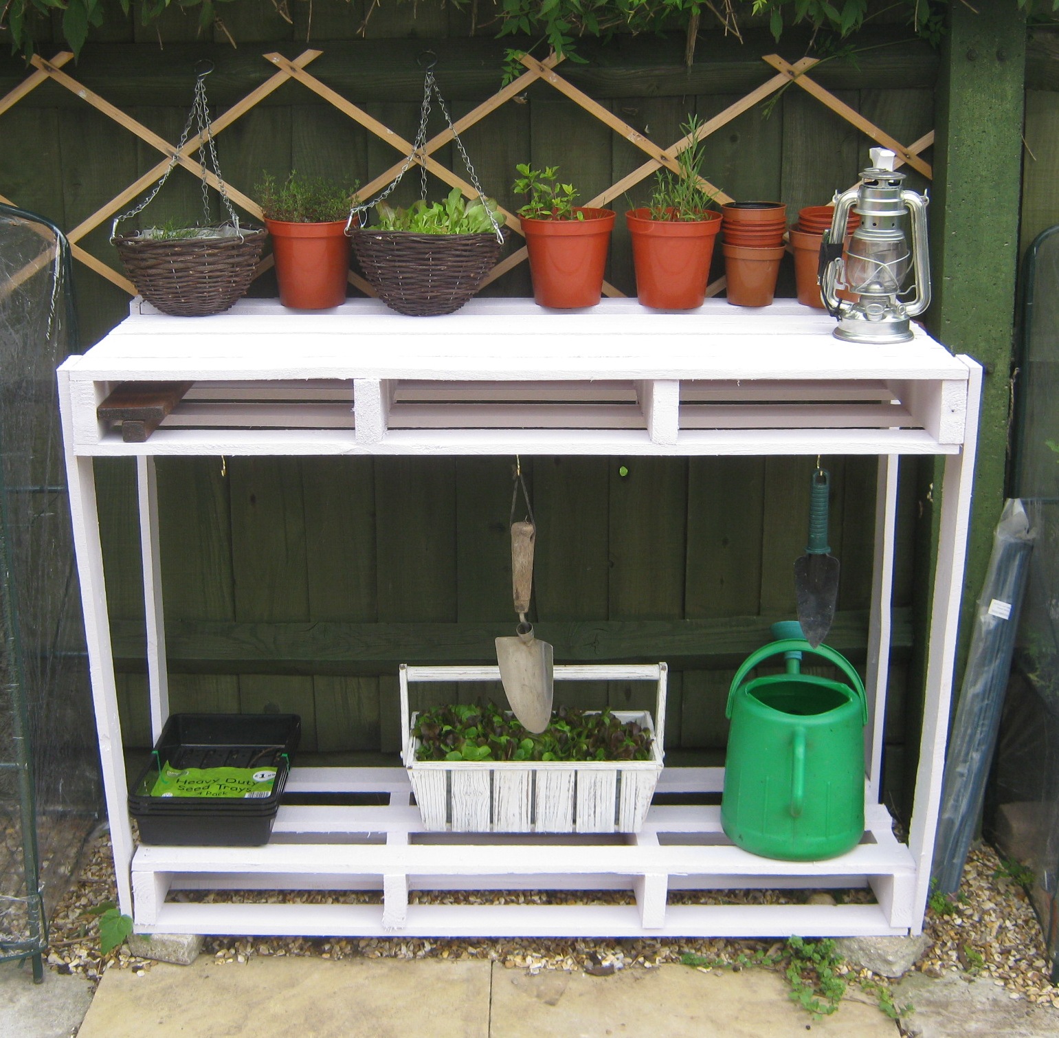 Potting Bench Made From Pallets