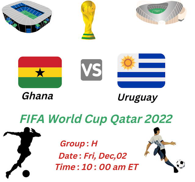 Watch Ghana vs. Uruguay Live Streaming free FIFA world cup Qatar 2022 Soccer online