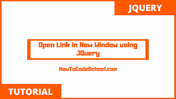 Open Link in New Window using JQuery