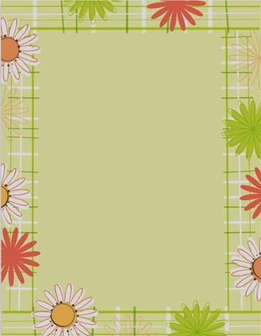 Daisy plaid spring flowers paper stock 1