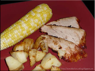 grilled corn on the cob with pork tenderloin