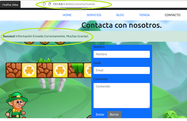 mensaje enviado con exito