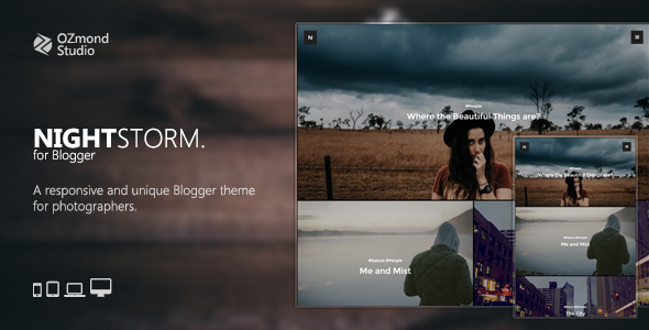 NightStorm: Responsive & Unique Blogger Theme for Photographers