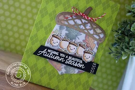 Sunny Studio Stamps: Beautiful Autumn Nutty For You Happy Harvest Vellum Acorn Card by Eloise Blue