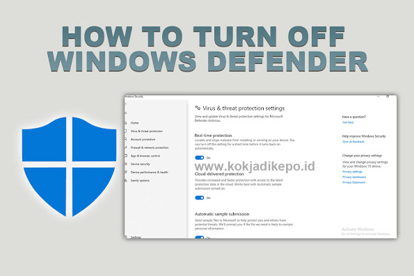 cara mengaktifkan windows defender