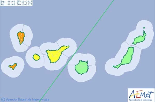 Avisos naranjas en  El Hierro y La Palma por borrasca