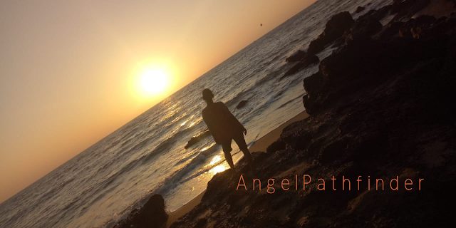 sunset at anjuna beach, goa