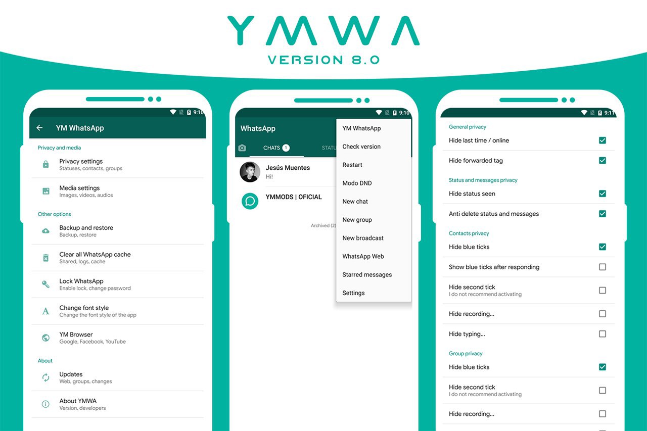 YMWhatsApp V8.0 APK Latest Version Download Mods WhatsApp